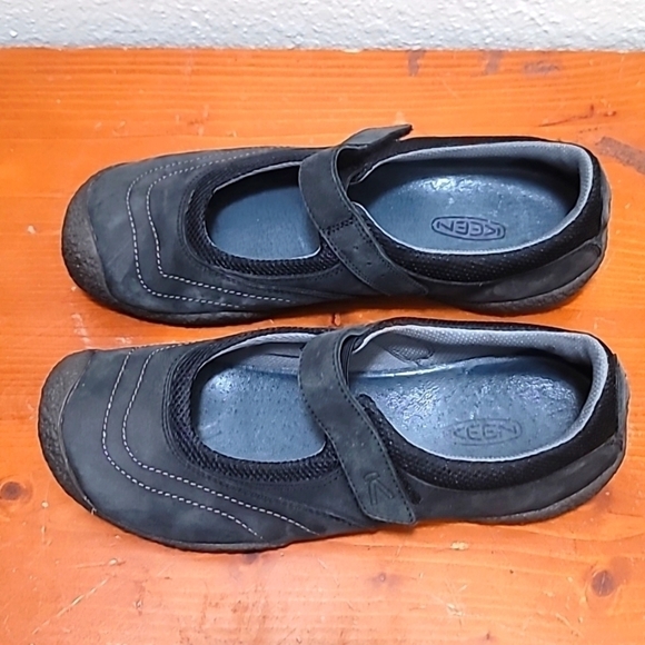 KEEN AMSTERDAM BLACK NUBUCK LEATHER MARY JANE WOMEN'S SHOES SIZE 8.5 - Picture 4 of 11